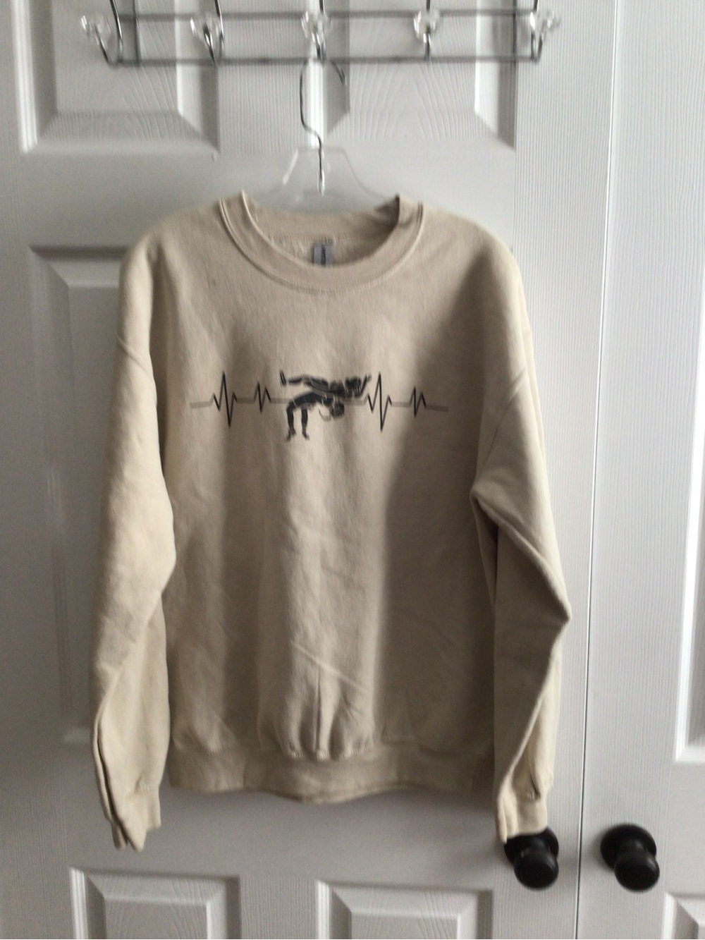 Men's Crewneck Sweatshirt in Beige with Graphic